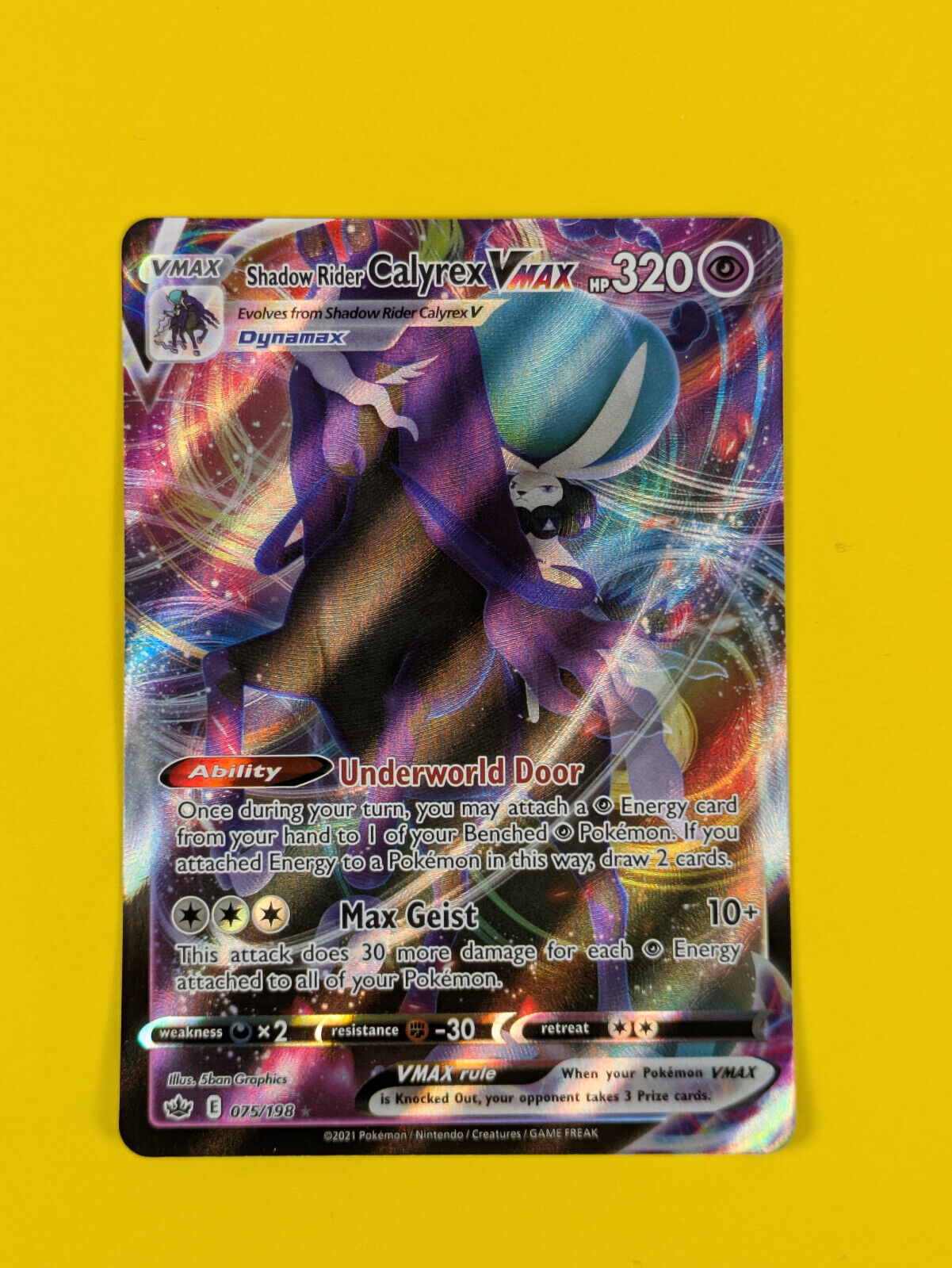 Shadow Rider Calyrex VMAX - 075/198 - Ultra Rare Chilling Reign - Pokemon - NM