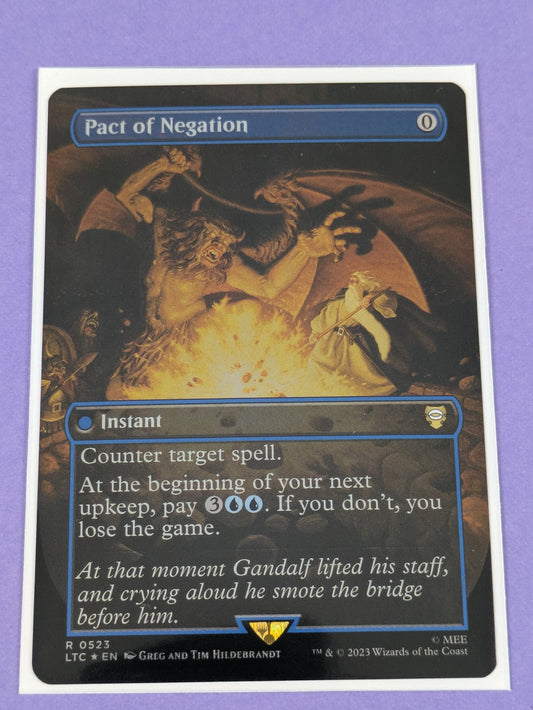 MTG: The Lord of the Rings: Pact of Negation Borderless Foil #0523 Rare - NM
