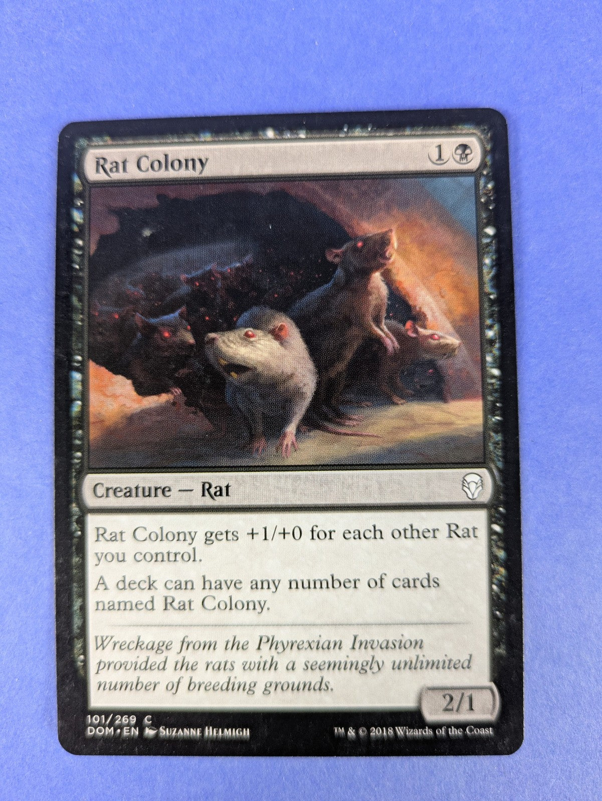 MTG Magic the Gathering: Dominaria: Rat Colony #101/269 Common - LP
