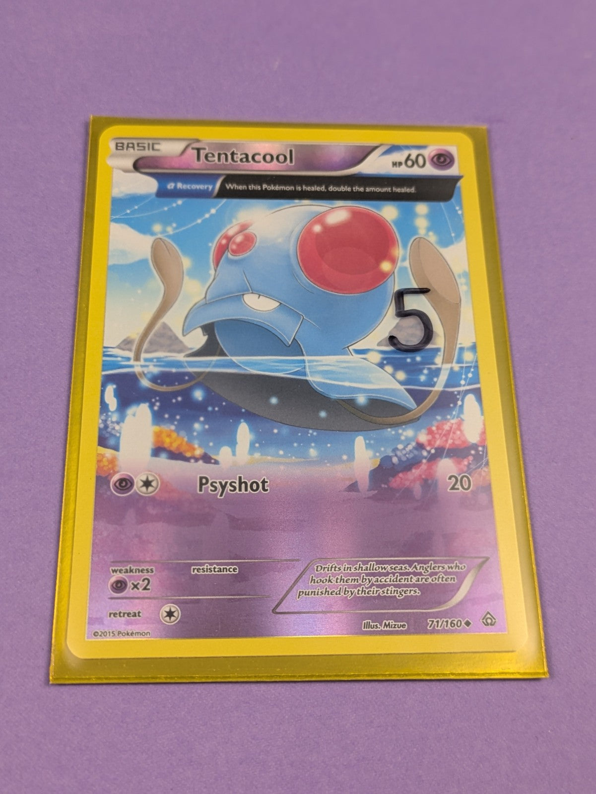Tentacool - 71/160 - Uncommon Reverse Holo Primal Clash - Pokemon Card - LP