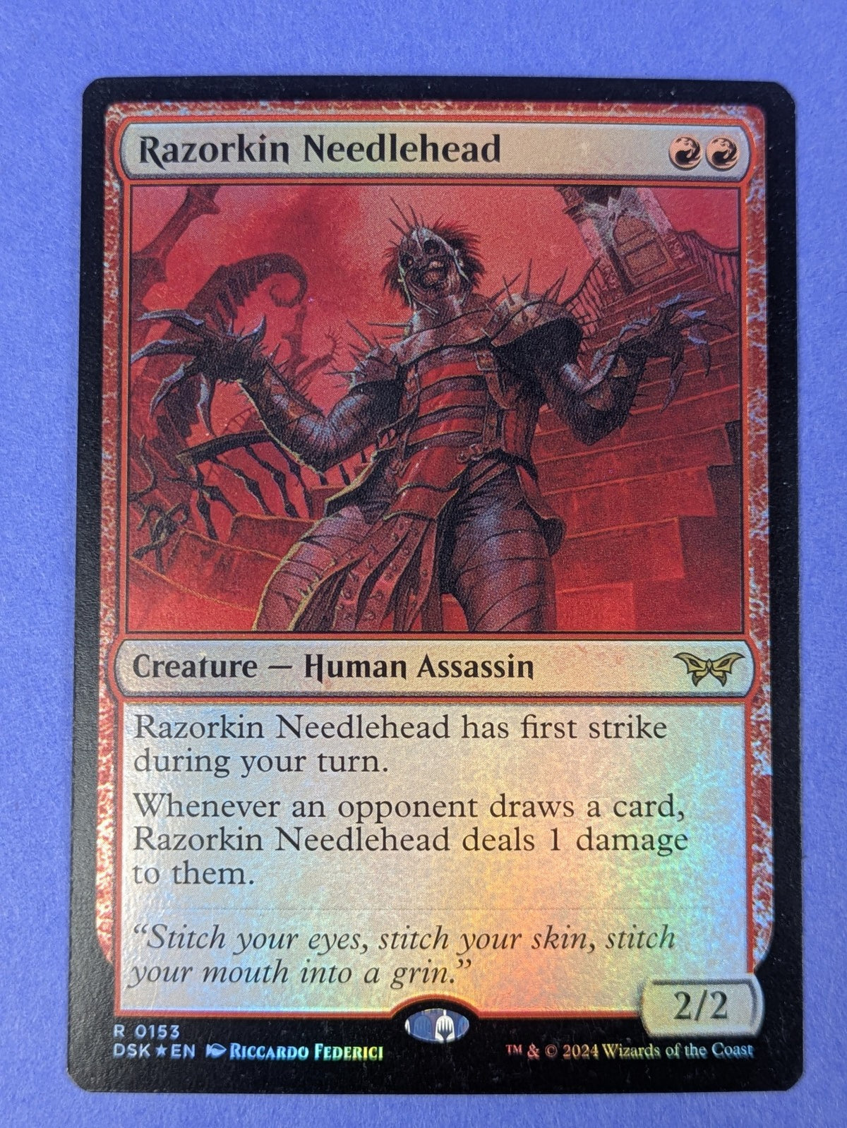 MTG Magic: Duskmourn: House of Horror: Razorkin Needlehead Foil #0153 Rare - NM