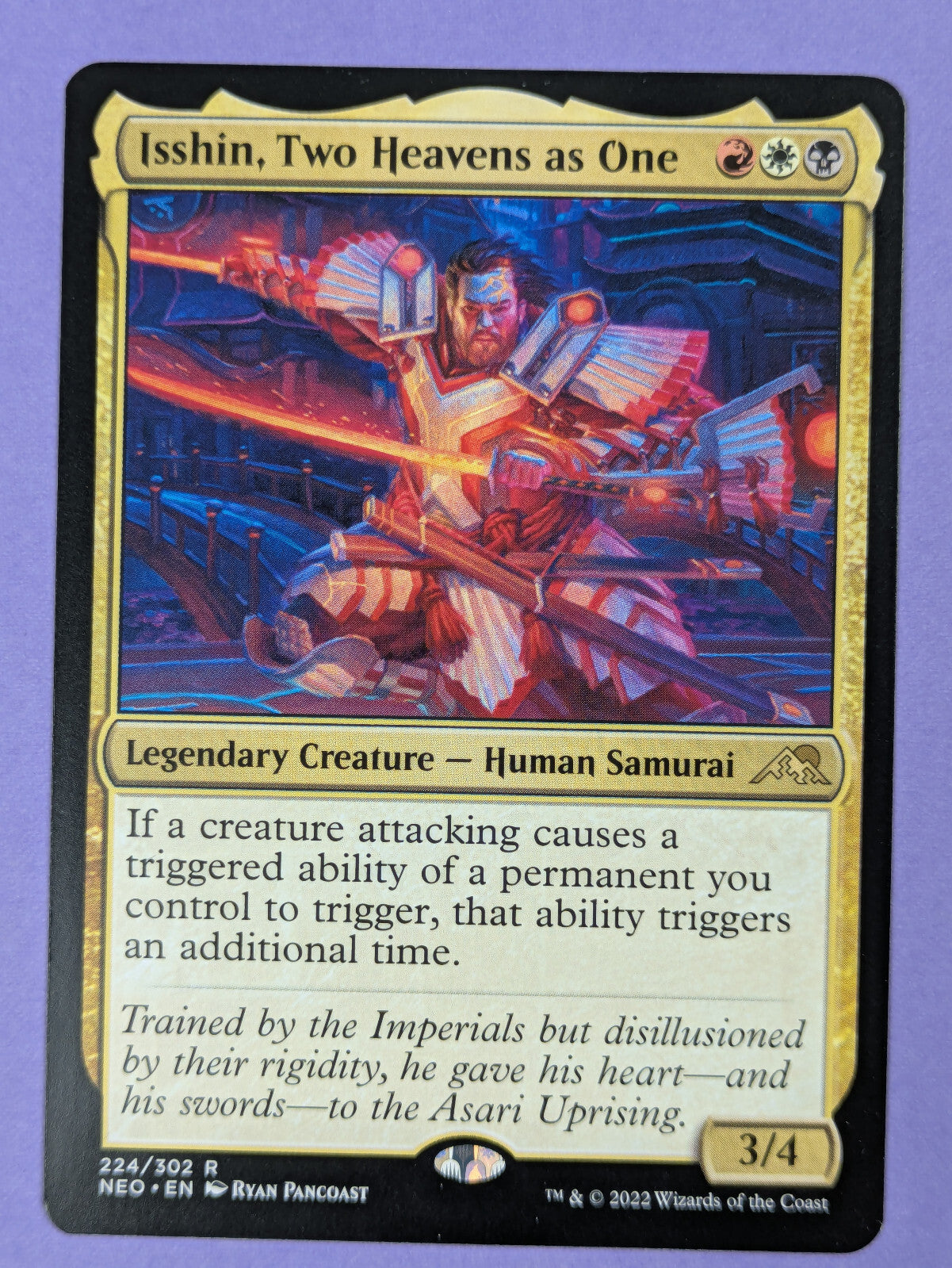 MTG Magic: Kamigawa: Neon Dynasty: Isshin, Two Heavens as One #224/302 Rare - NM