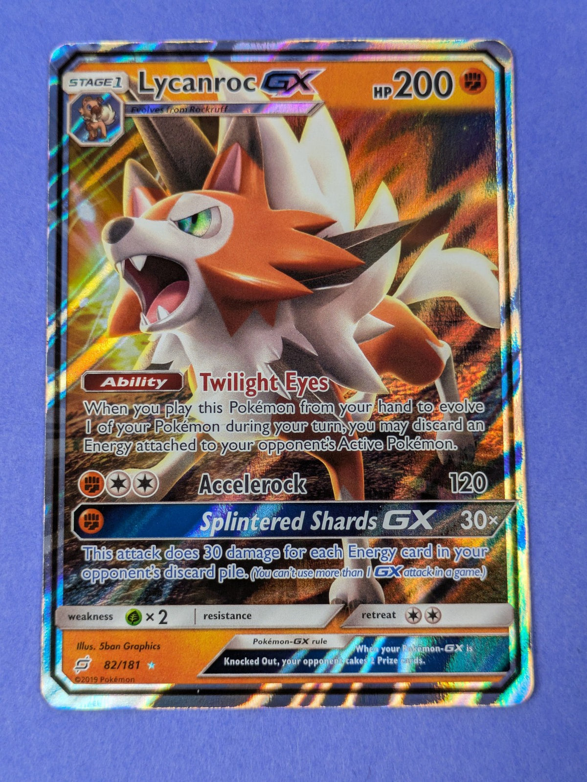 Lycanroc GX - 82/181 - Ultra Rare Holo Team Up - Pokemon Card - NM