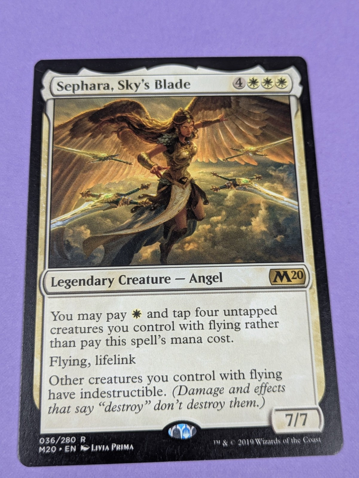 MTG Magic: Core Set 2020: Sephara, Sky's Blade #036/280 Rare - NM