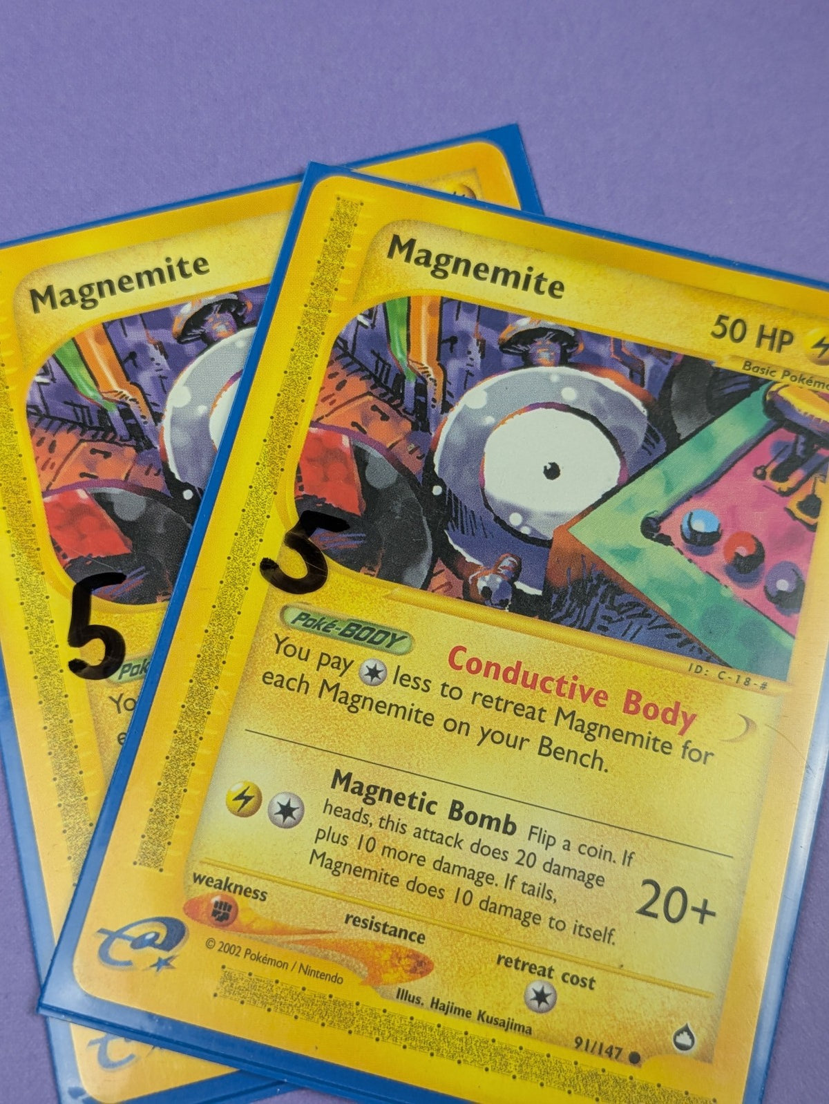 Magnemite - 91/147 - Common Aquapolis - Pokemon Card - NM
