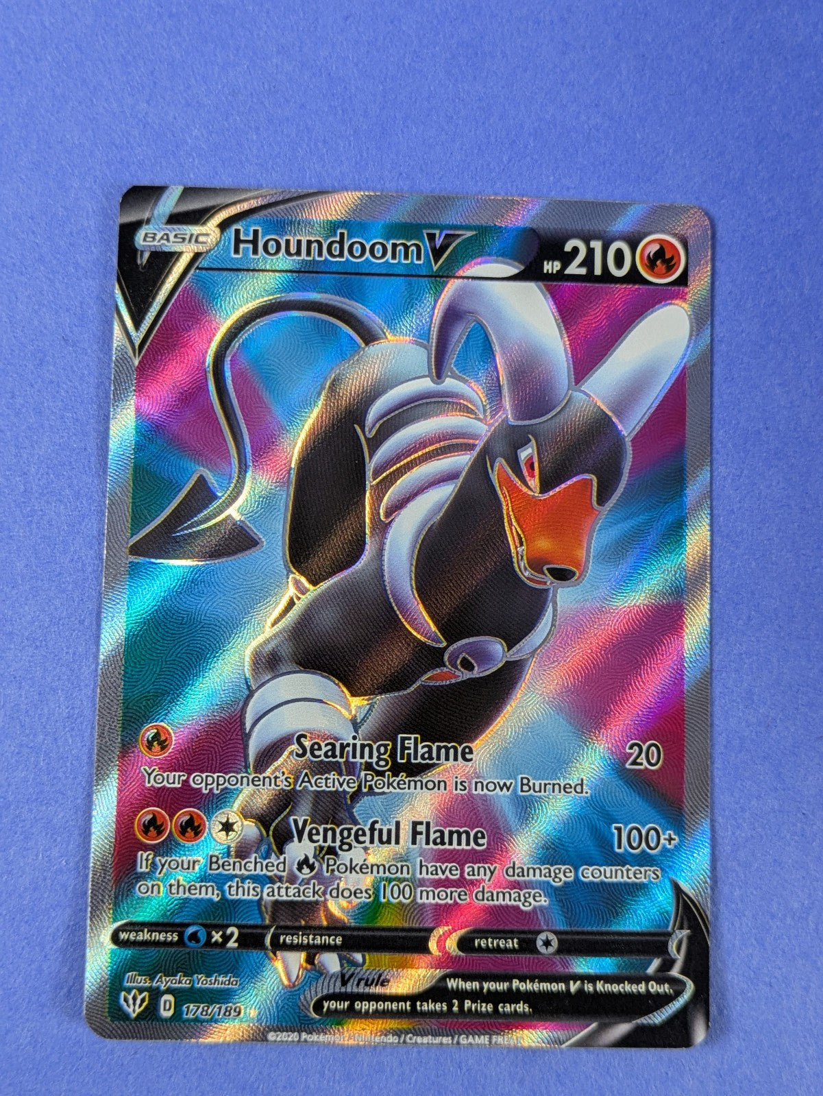 Houndoom V - 178/189 - Full Art Ultra Rare Holo Darkness Ablaze - Pokemon - NM