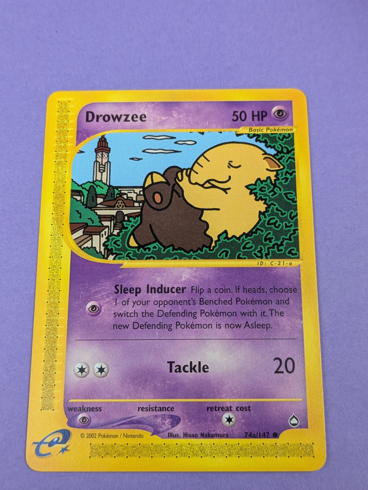 Drowzee - 74a/147 - Common Aquapolis - Pokemon Card - NM