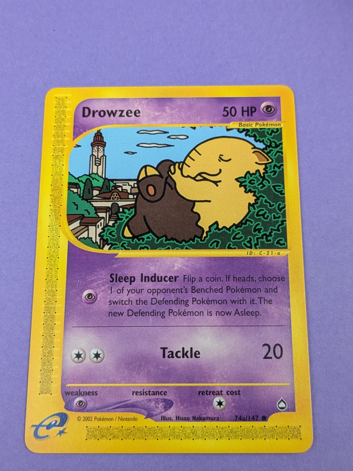 Drowzee - 74a/147 - Common Aquapolis - Pokemon Card - NM