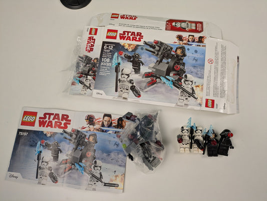 Lego Star Wars: First Order Specialists Battle Pack Set 75197 - Complete Set