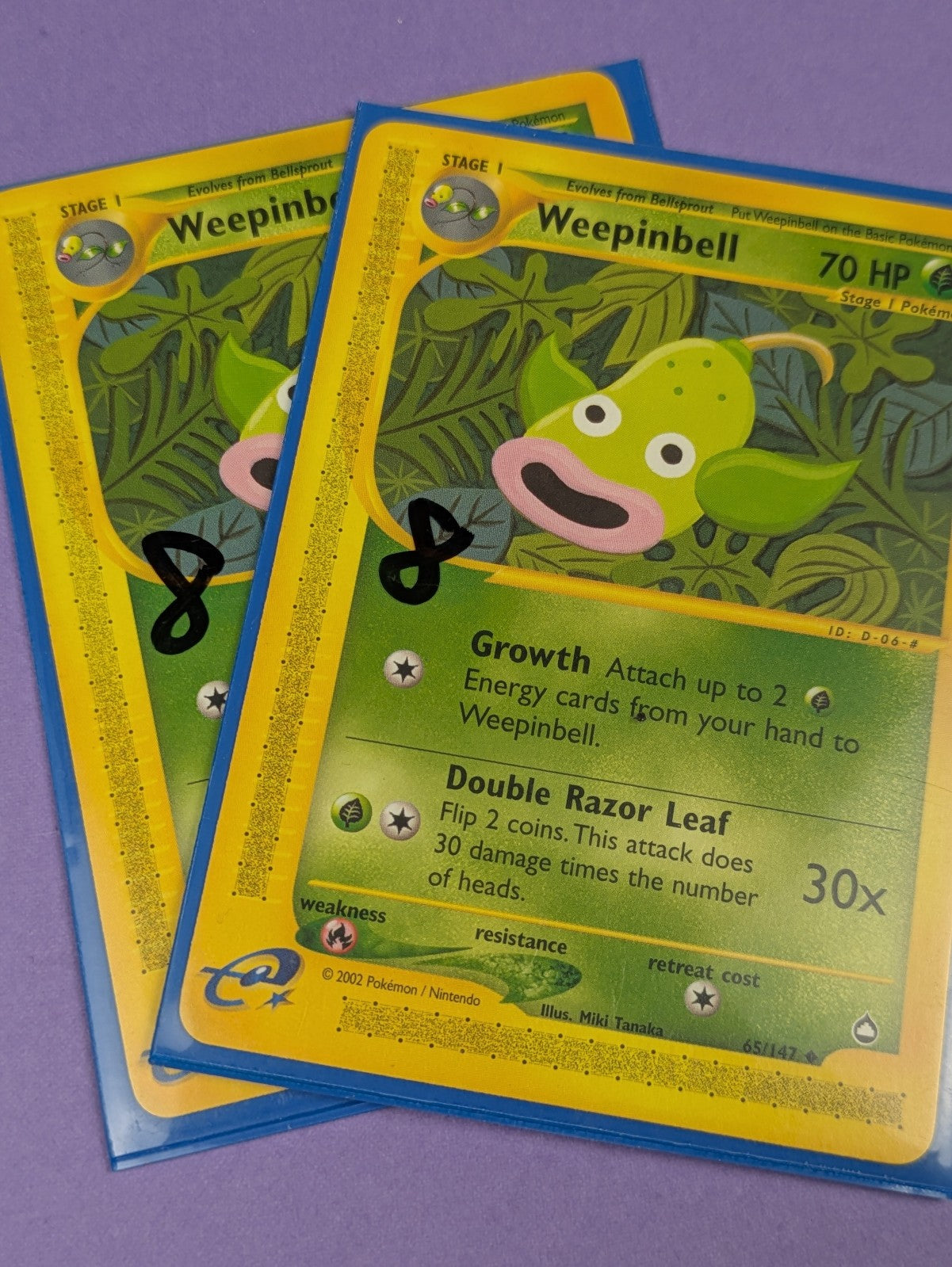Weepinbell - 65/147 - Uncommon Aquapolis - Pokemon Card - NM