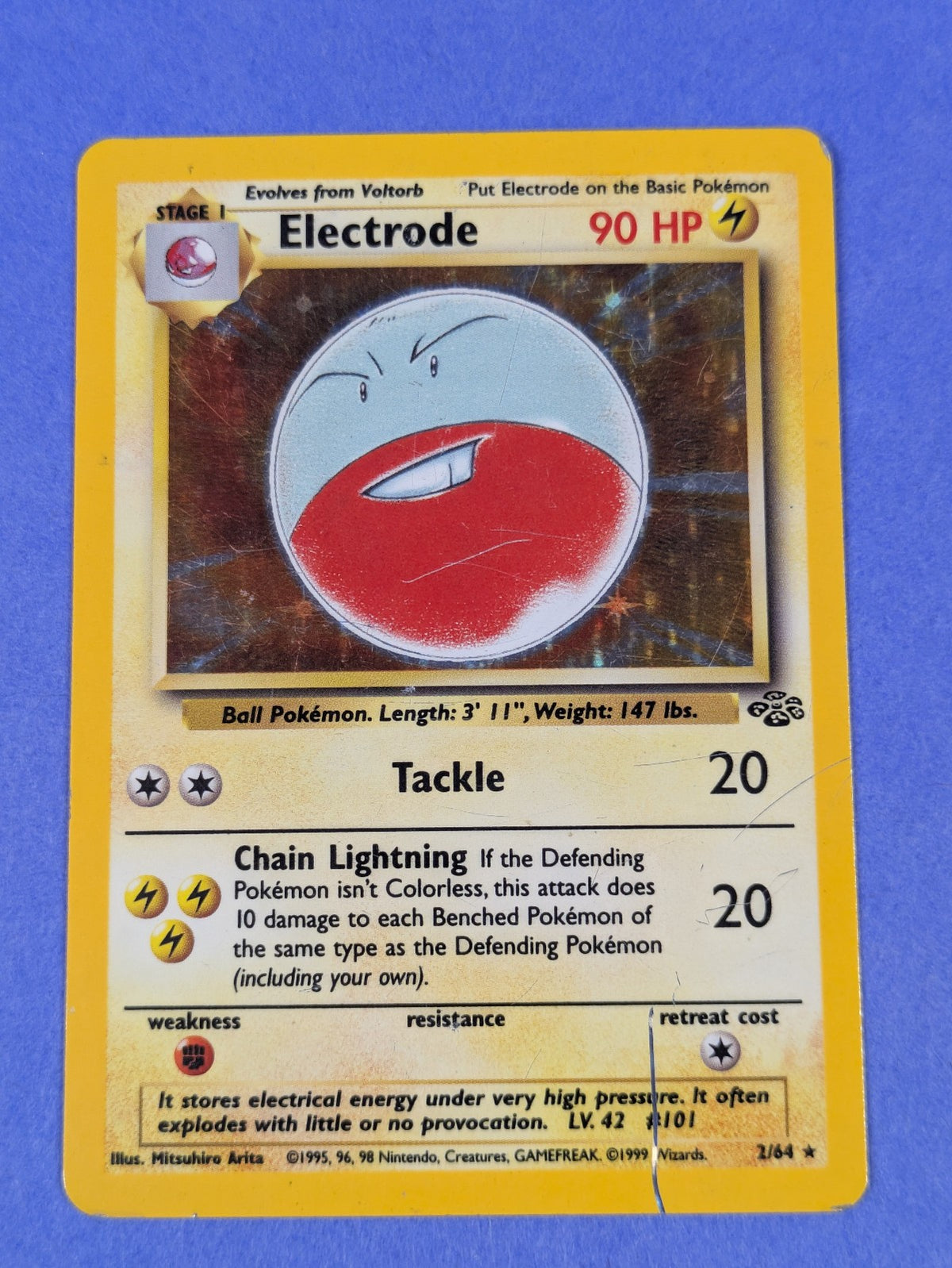 Electrode - 2/64 - Holo Unlimited Jungle - Pokemon Card - HP