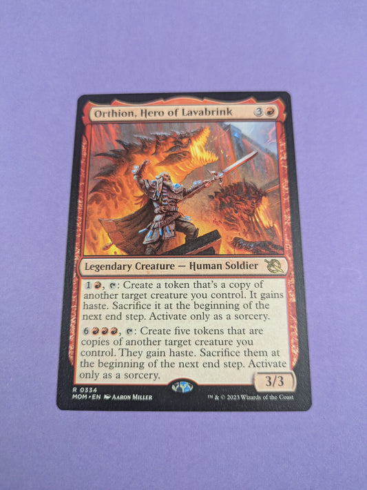 MTG: Magic The Gathering: Orthion, Hero of Lavabrink- Rare- Near Mint