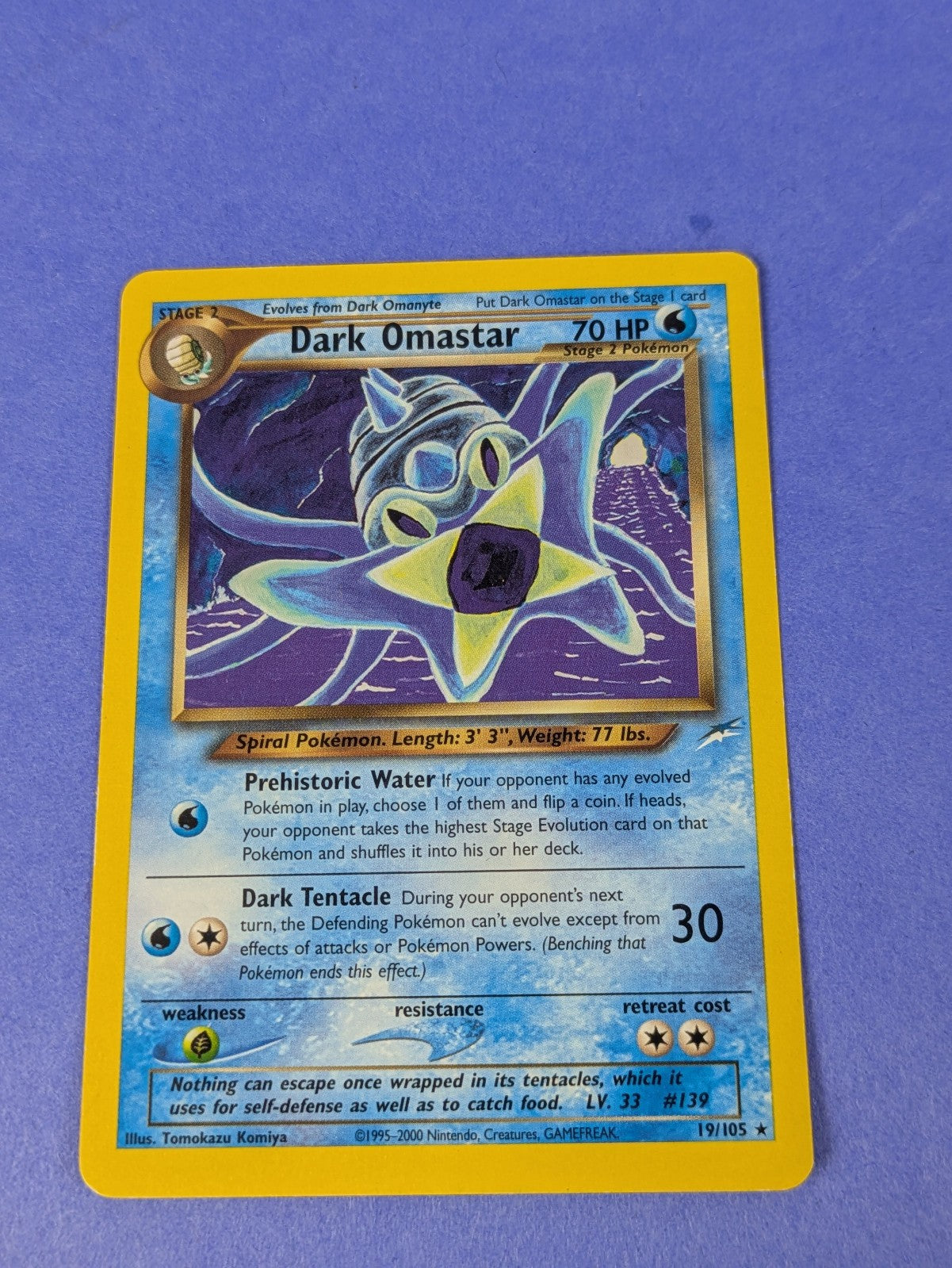 Dark Omastar - 19/105 - Rare Unlimited Neo Destiny - Pokemon Card - LP