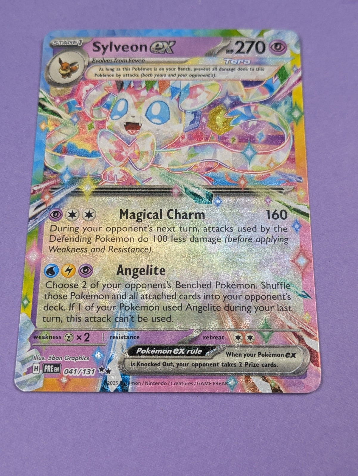 Sylveon ex - 041/131 - Double Rare Foil Prismatic Evolutions - Pokemon Card - NM