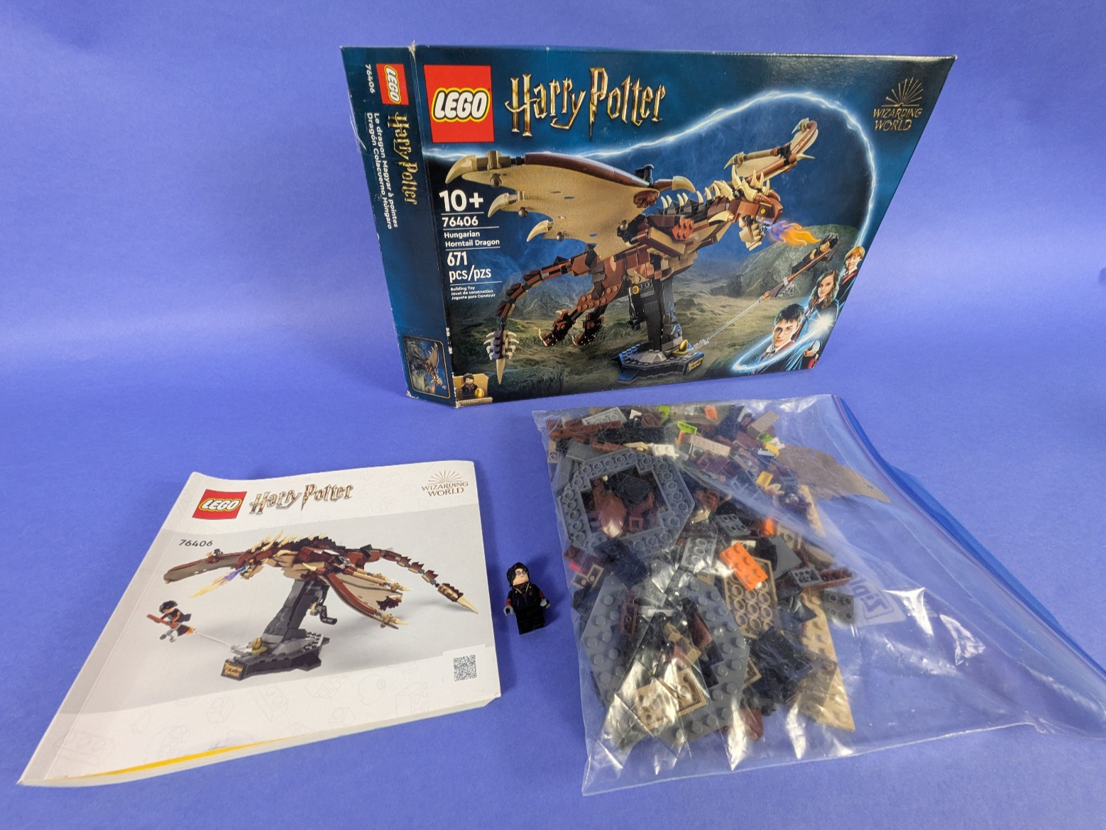 Lego Harry Potter: Sculptures: Hungarian Horntail Dragon Set 76406 Complete Set