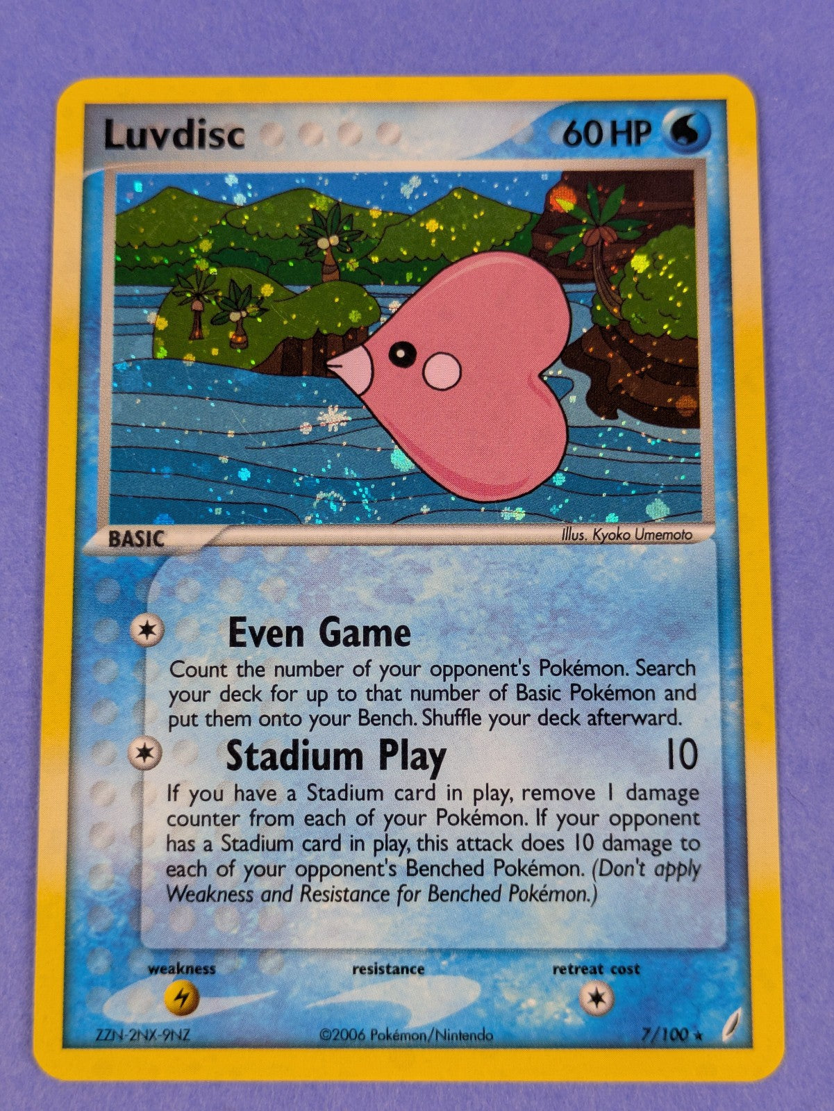 Luvdisc - 7/100 - Holo Rare Crystal Guardians - Pokemon Card - NM