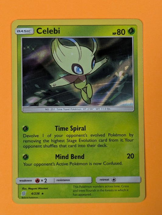 Celebi - 4/236  - Holo Rare Unified Minds Unified Minds- Pokemon Card - NM