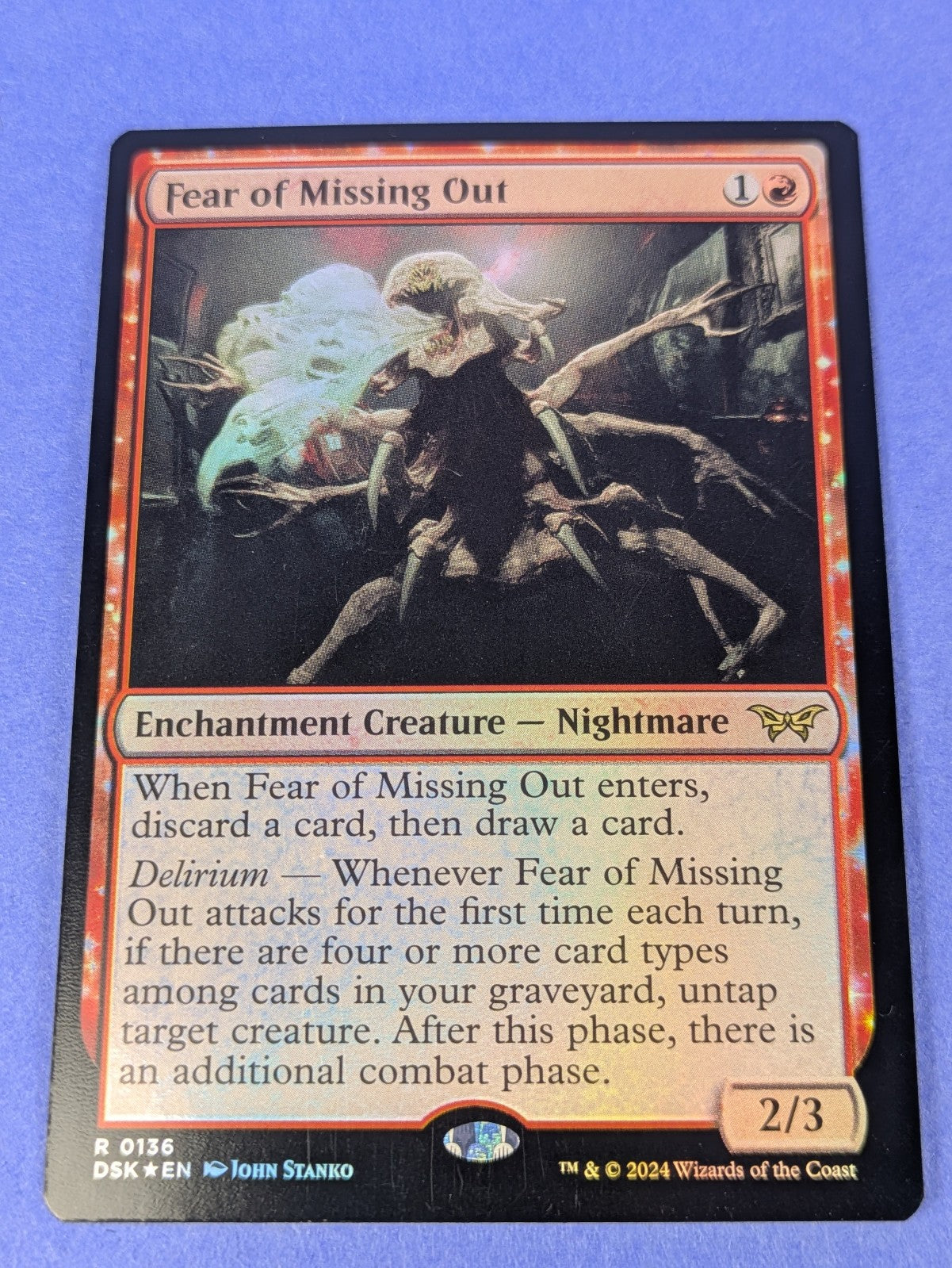 MTG: Duskmourn: House of Horror: Fear of Missing Out Foil #0136 Rare - NM