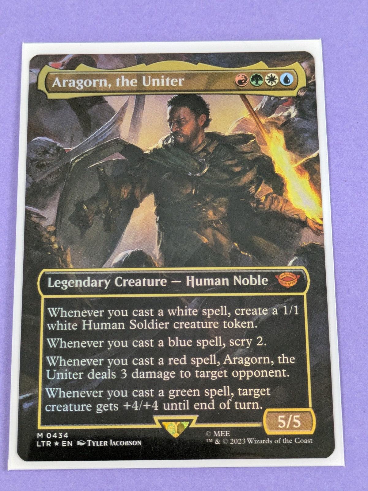 MTG: The Lord of the Rings:  Aragorn, the Uniter Borderless Foil #0434 Mythic NM