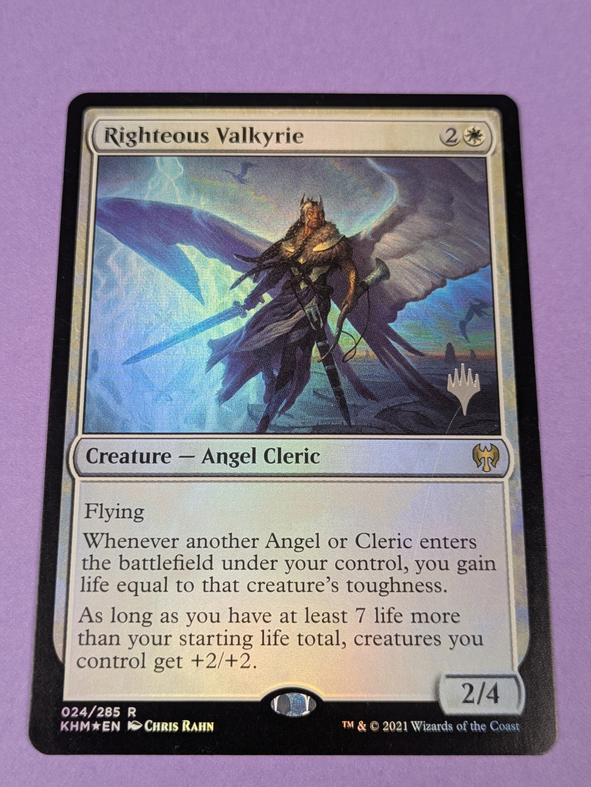 MTG Magic: Kaldheim Promos: Righteous Valkyrie Foil #024/285 Rare - LP