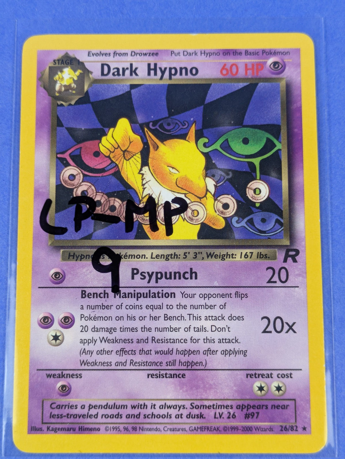 Dark Hypno - 26/82 - Rare Unlimited Team Rocket - Pokemon Card - MP