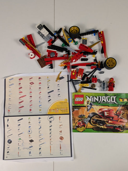 Lego NINJAGO: Rise of the Snakes: Kai's Blade Cycle Set 9441 - Incomplete Set