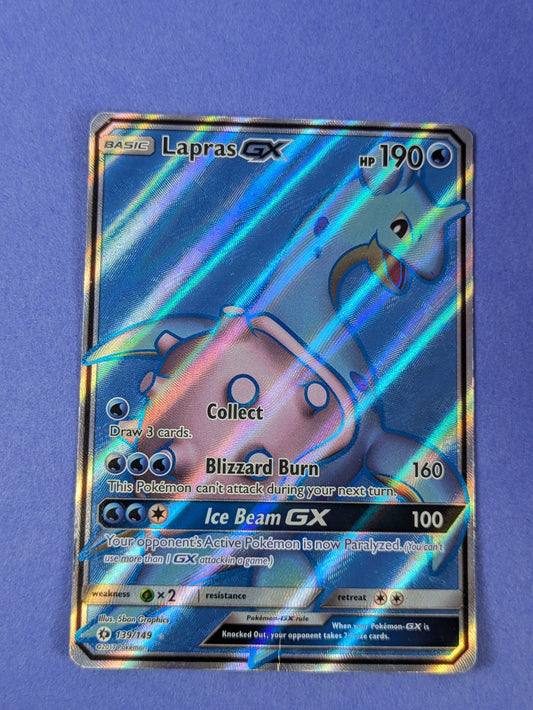 Lapras GX - 139/149 - Rare Ultra Holo Sun & Moon - Pokemon Card - MP