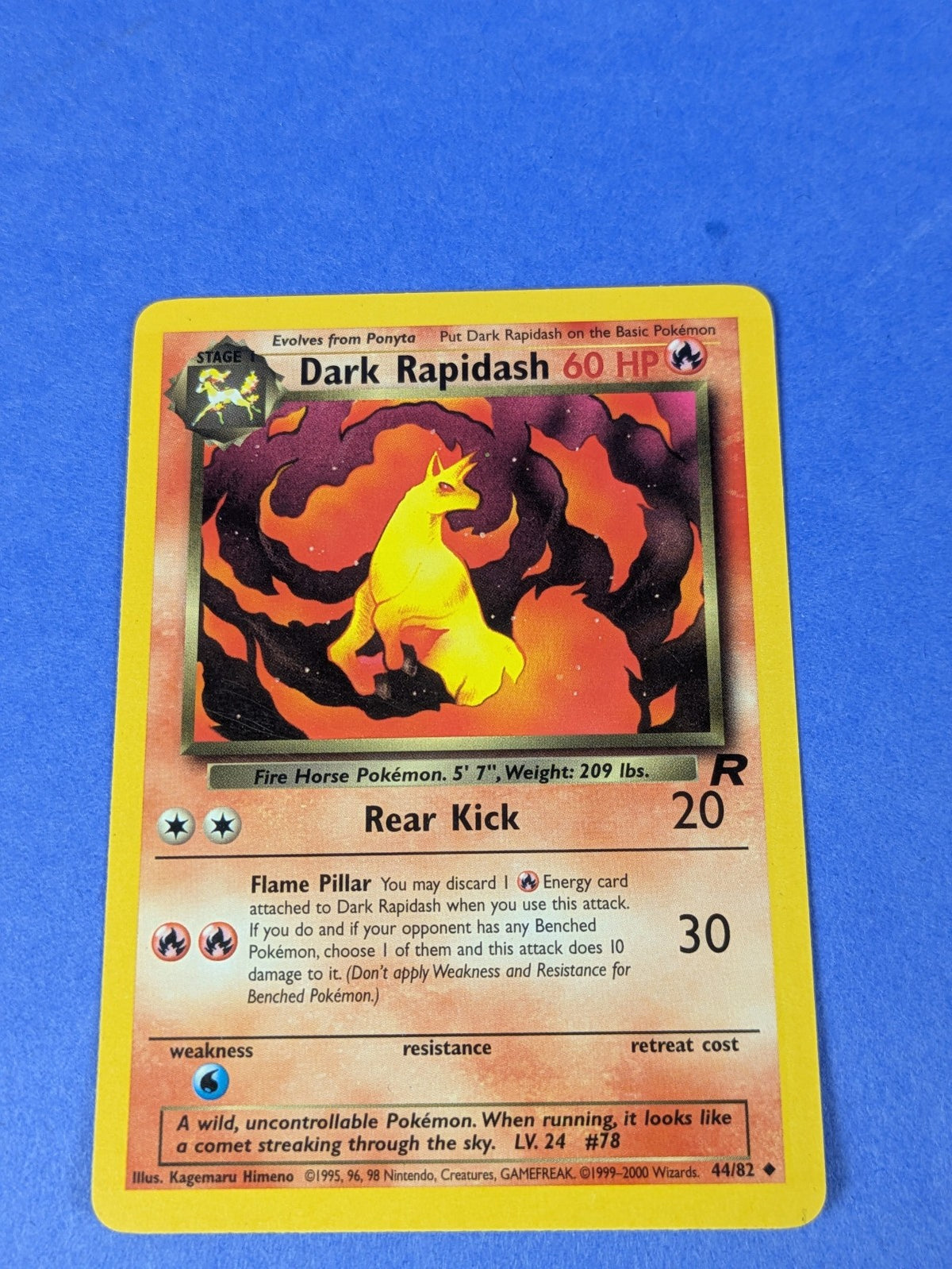 Dark Rapidash - 44/82 - Uncommon Unlimited - Pokemon Card - LP