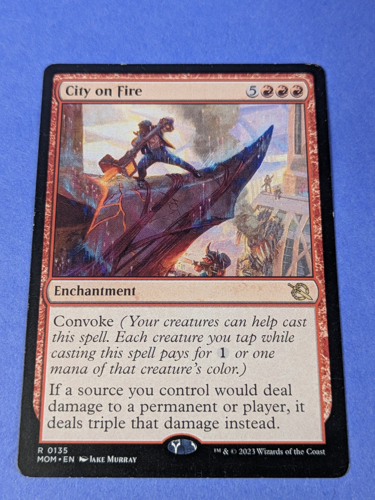 MTG Magic: March of the Machine: City on Fire #0135 Rare - LP