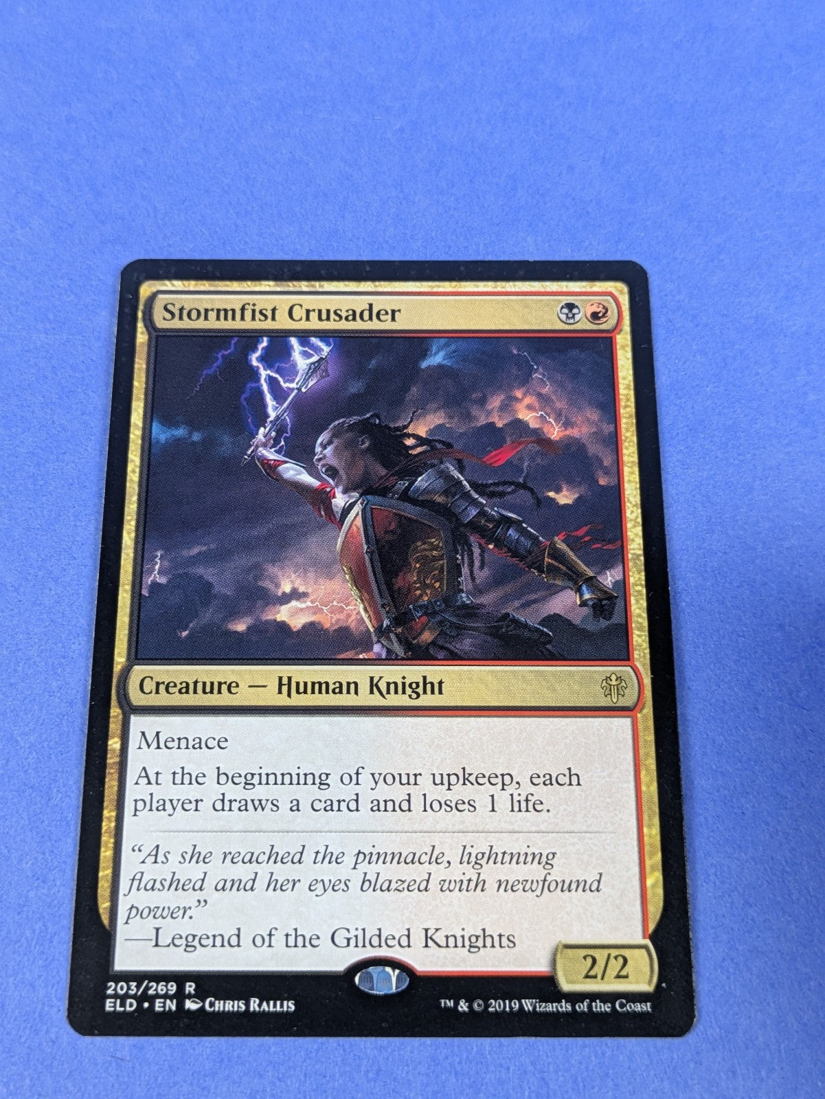 MTG Magic: Throne of Eldraine: Stormfist Crusader #203/269 Rare - LP