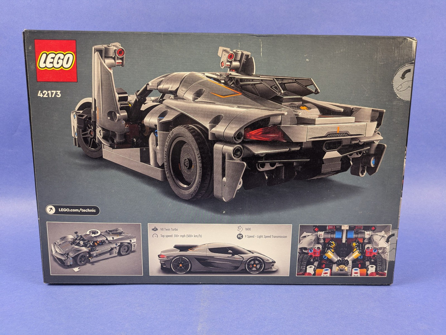 LEGO Technic Koenigsegg Jesko Absolut Gray Hypercar 42173