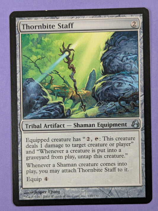 MTG Magic The Gathering: Morningtide: Thornbite Staff #145/150 Uncommon - LP