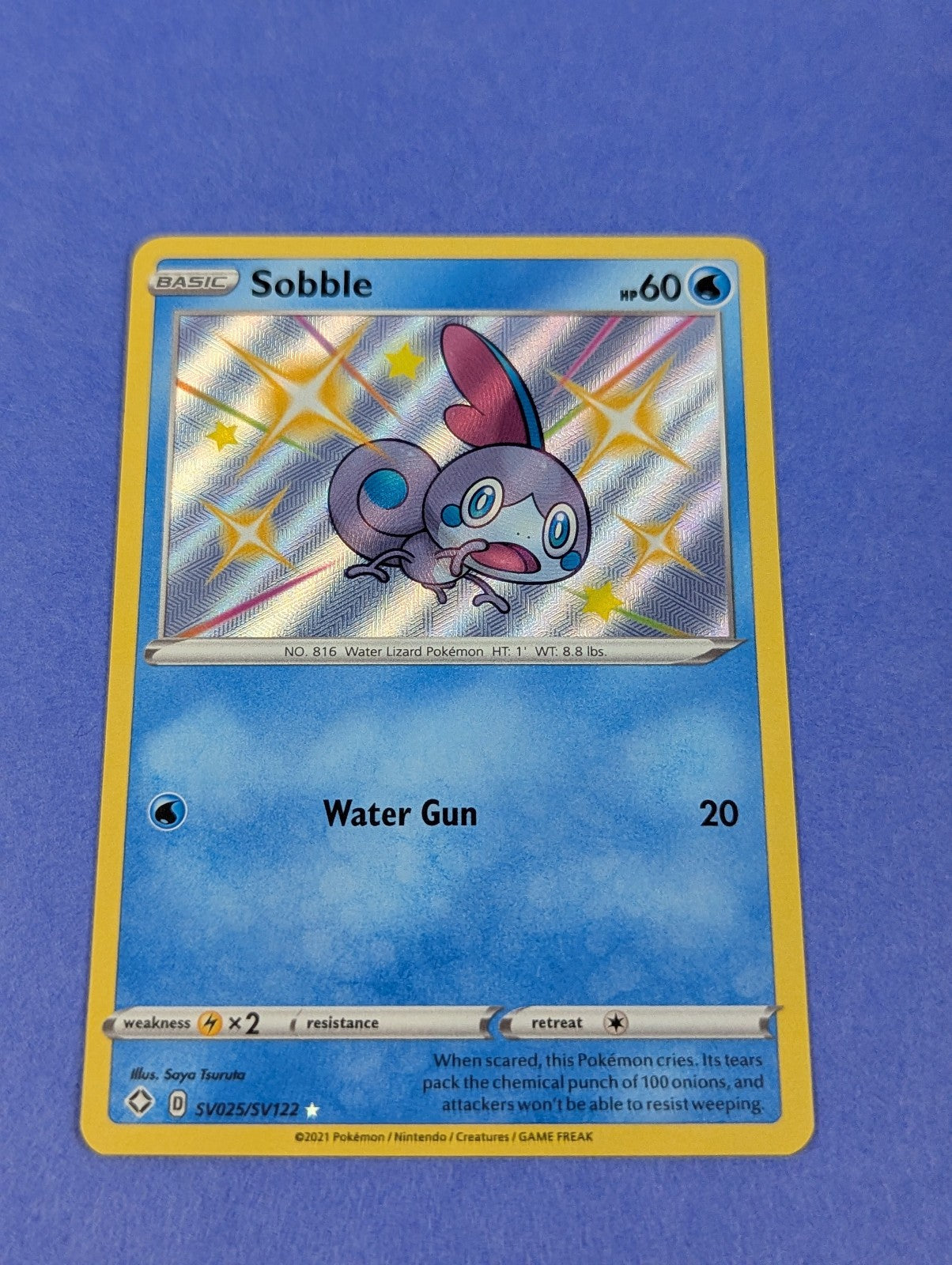 Sobble - SV025/SV122 - Shiny Rare Holo Shining Fates - Pokemon Card - NM