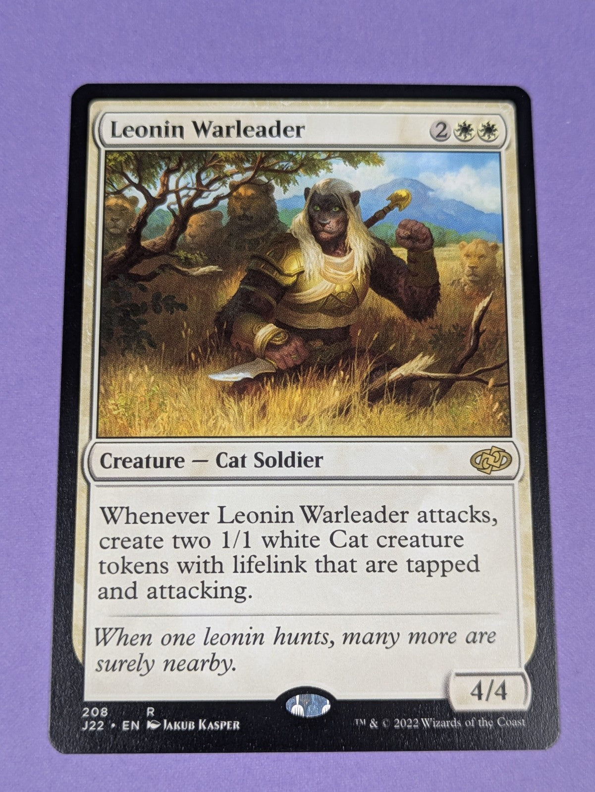 MTG Magic: Jumpstart 2022: Leonin Warleader #208 Rare - NM