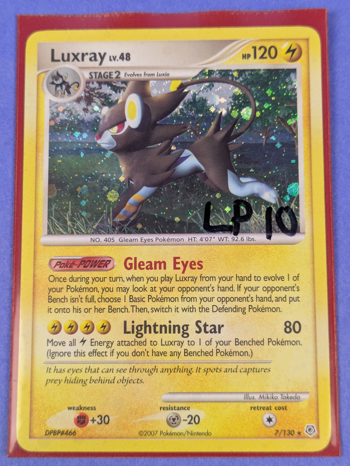Luxray - 7/130 - Holo Rare Diamond & Pearl - Pokemon Card - LP