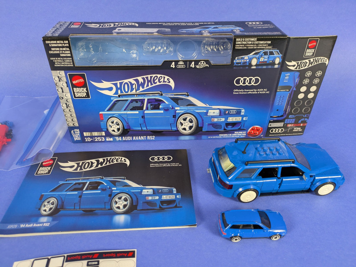 MATTEL Brick Shop Hot Wheels '94 Audi Avant RS2 Blue Car (253 pcs)
