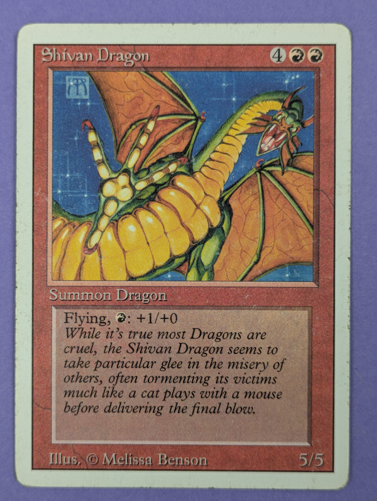 MTG Magic The Gathering: Revised Edition (3ED): Shivan Dragon #5/5 Rare - HP
