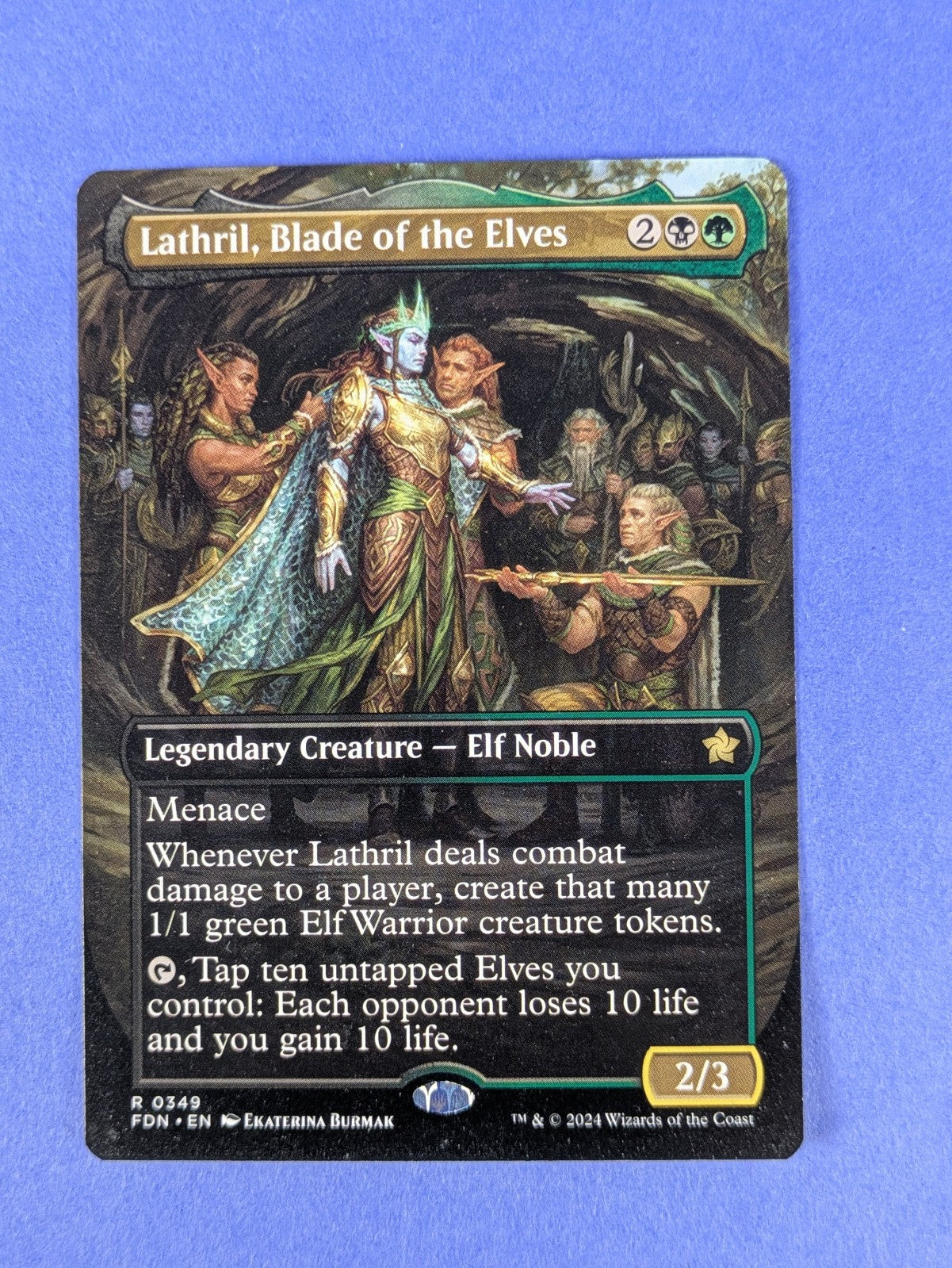 MTG Magic: Foundations: Lathril, Blade of the Elves Borderless #0349 Rare - NM