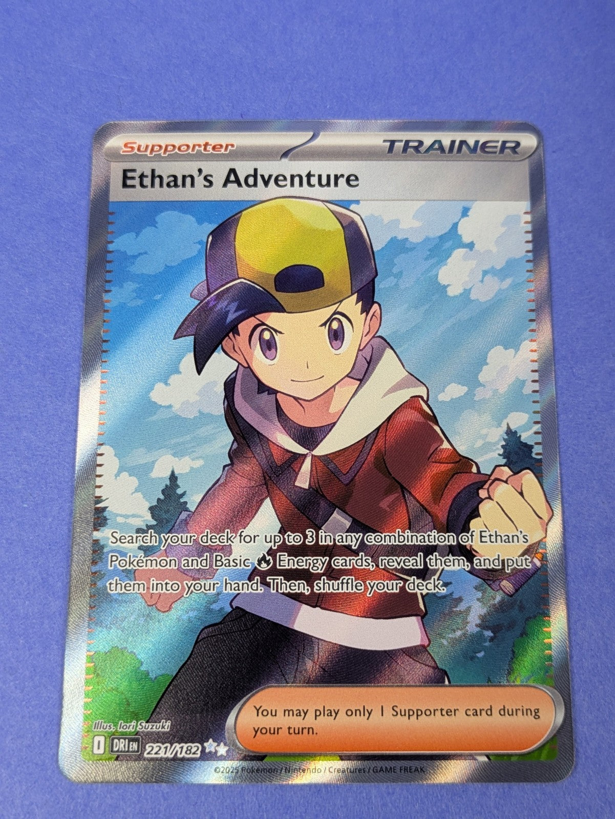 Ethan's Adventure - 221/182 - Full Art Ultra Rare Destined Rivals - Pokemon - NM