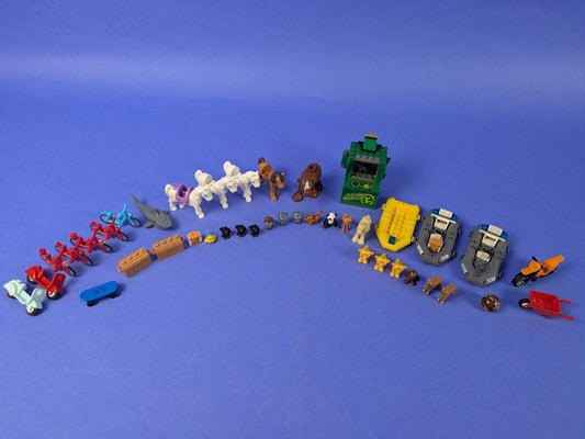 Lego Bundle Set: Random Assorted Authentic Animals, Bikes, Boat, and more!