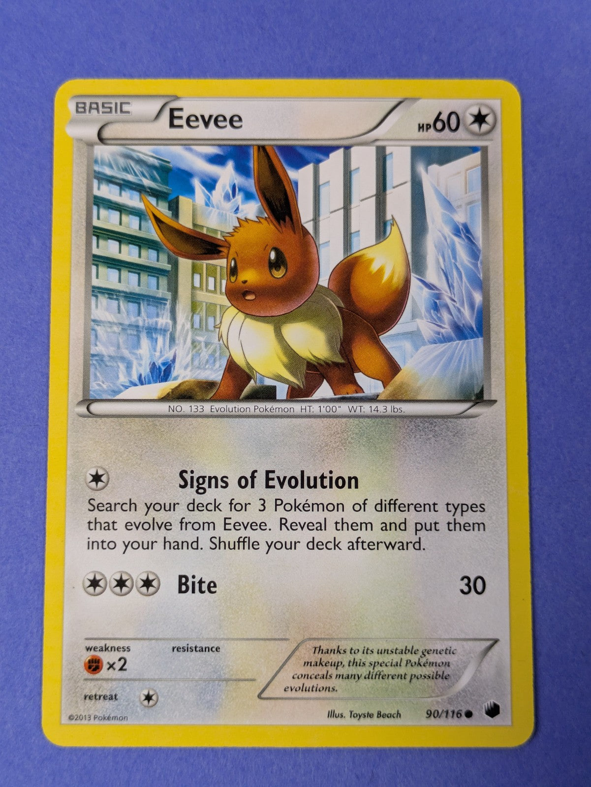 Eevee - 90/116 - Common Plasma Freeze - Pokemon Card - NM