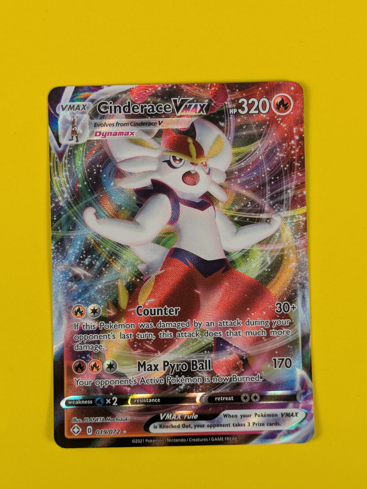 Cinderace VMAX - 019/072 - Ultra Rare Shining Fates - Pokemon Card - NM