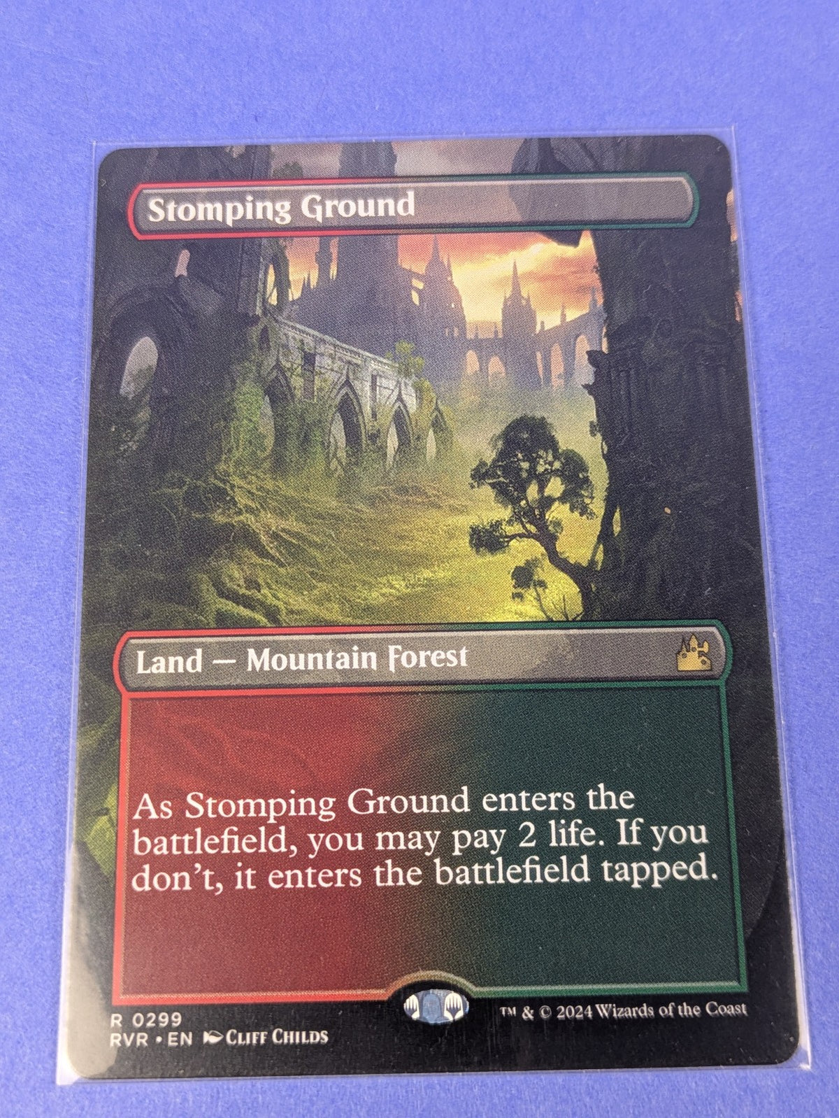 MTG Magic: Ravnica Remastered: Stomping Ground Borderless #0299 Rare - NM