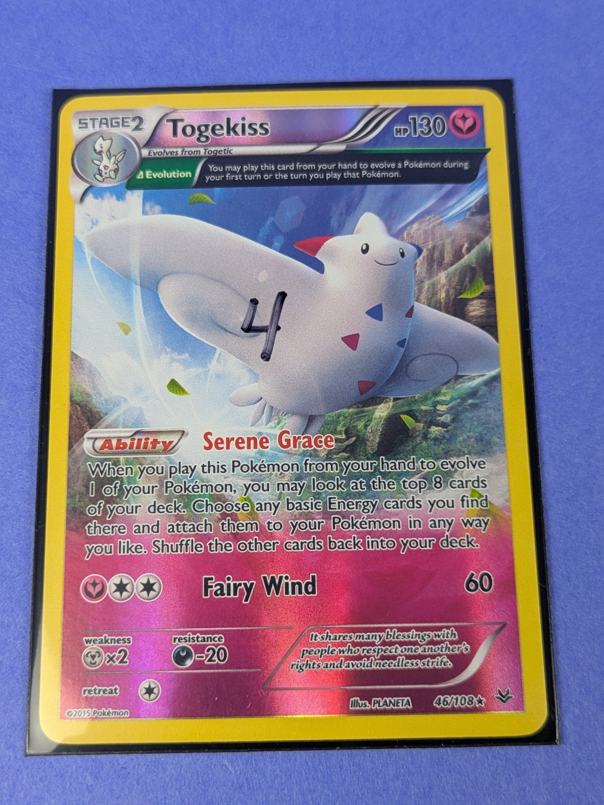 Togekiss - 46/108 - Rare Reverse Holo Roaring Skies - Pokemon Card - LP