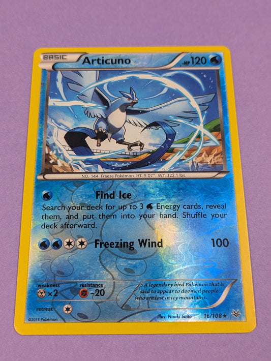 Articuno - 16/108 - Rare Reverse Holo Roaring Skies - Pokemon Card - NM