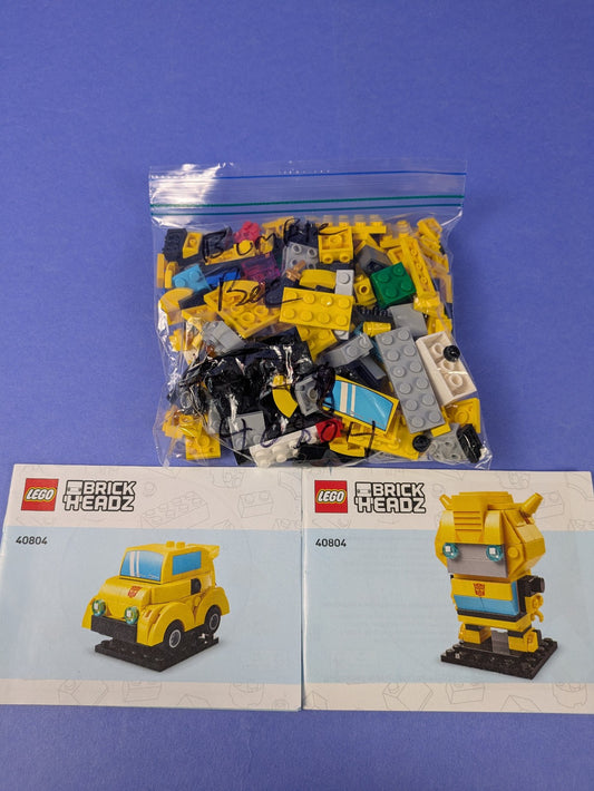 LEGO BrickHeadz Transformers Bumblebee Robot & Vehicle 40804 Complete Pre-Owned