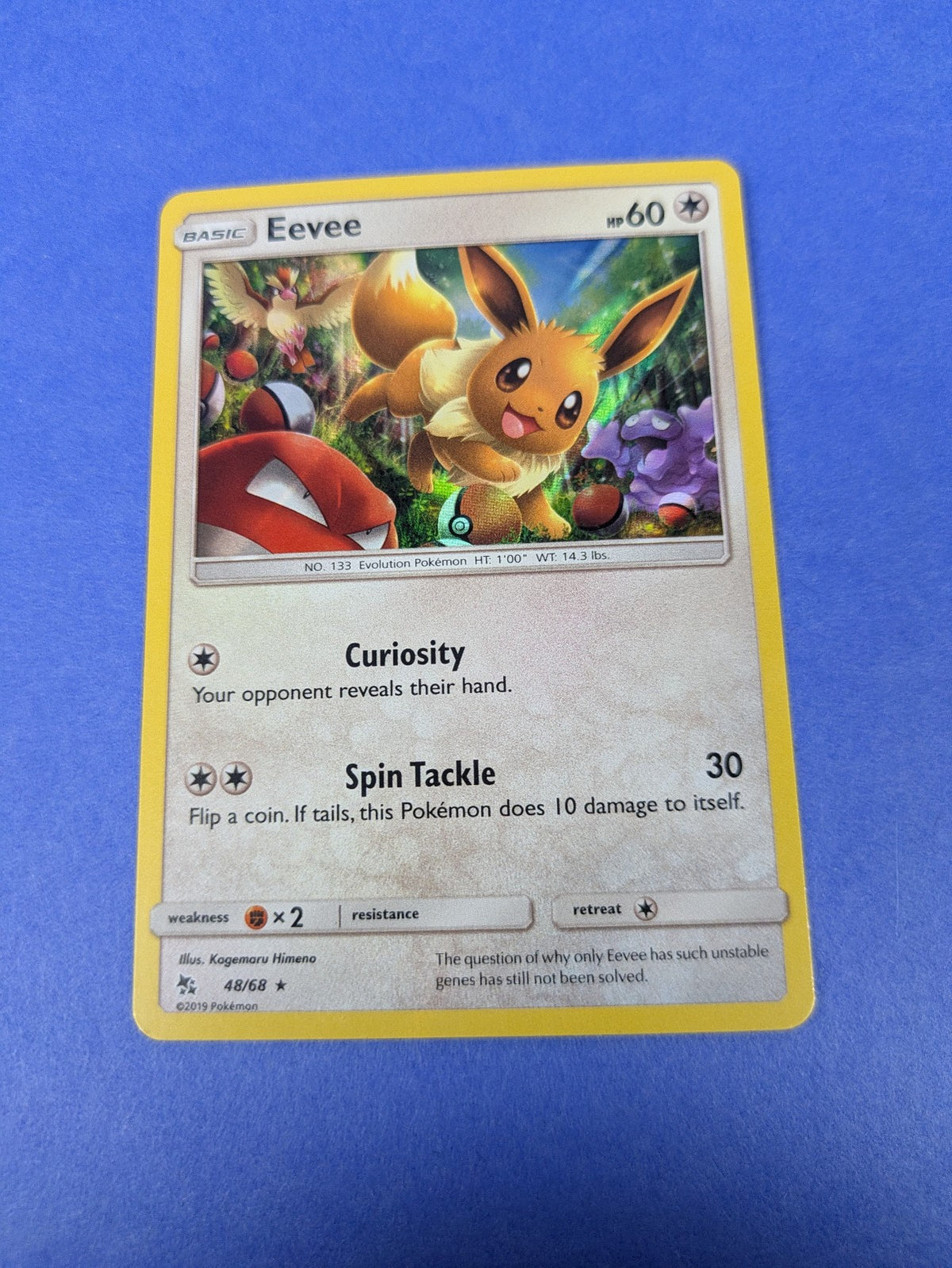 Eevee - 48/68 - Rare Holo Hidden Fates - Pokemon Card - NM