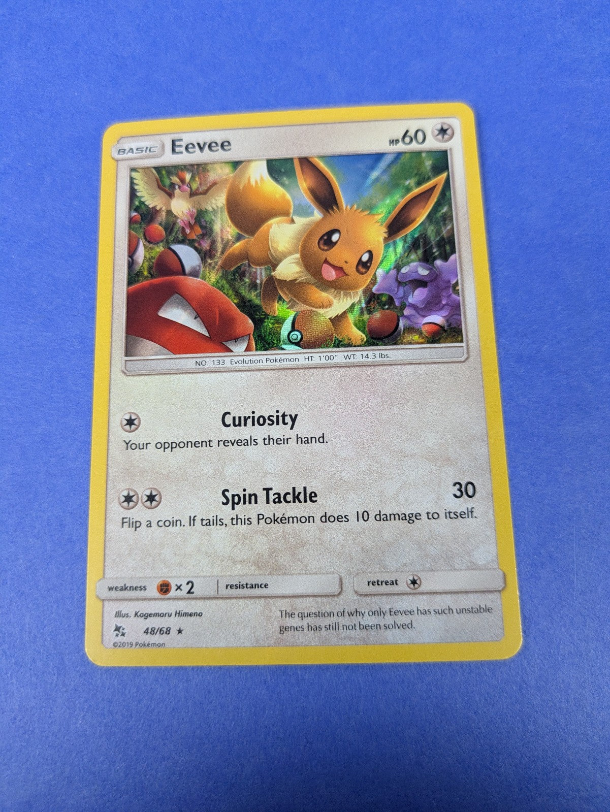 Eevee - 48/68 - Rare Holo Hidden Fates - Pokemon Card - NM