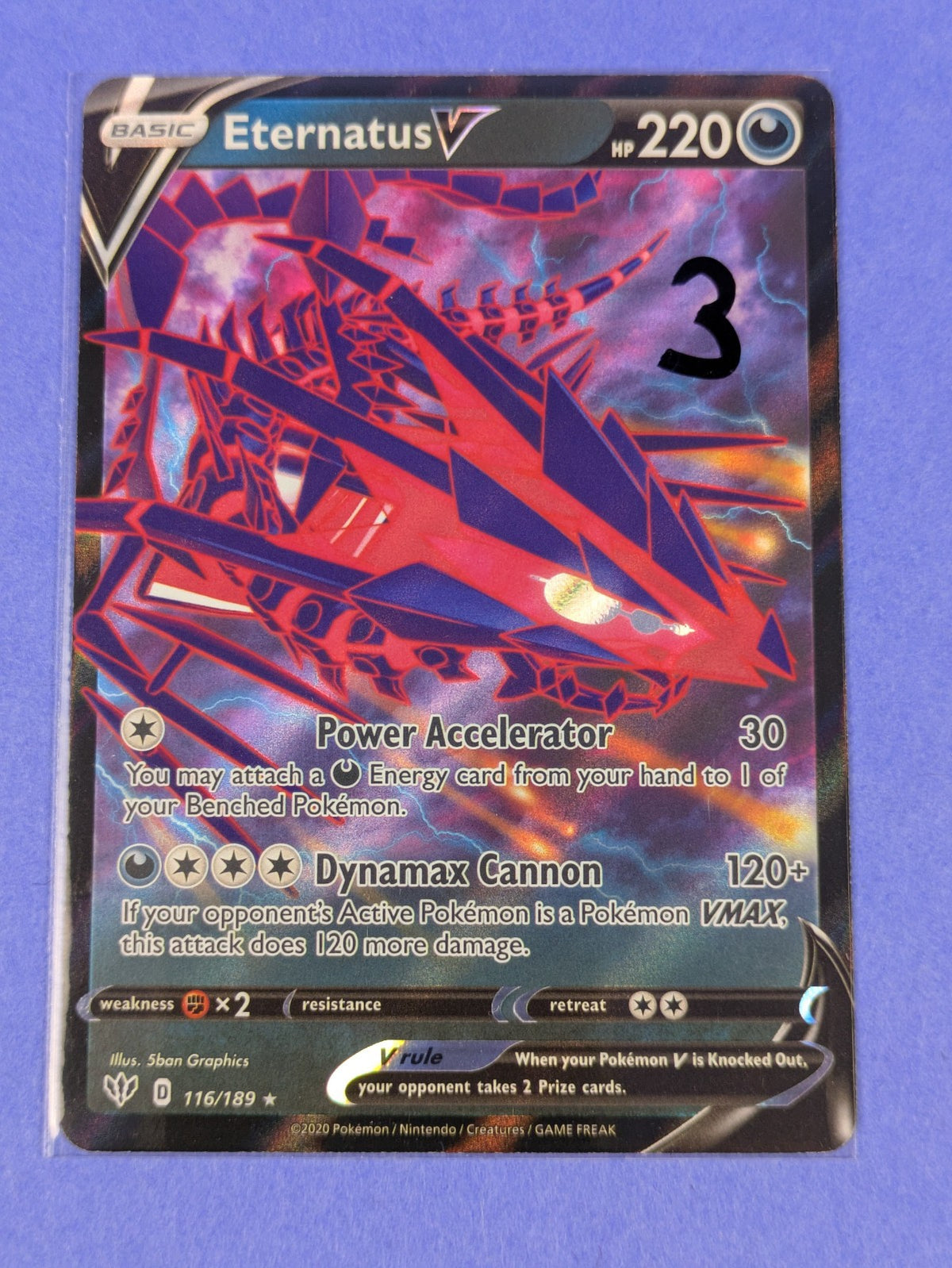 Eternatus V - 116/189 - Ultra Rare Holo Darkness Ablaze - Pokemon Card - NM