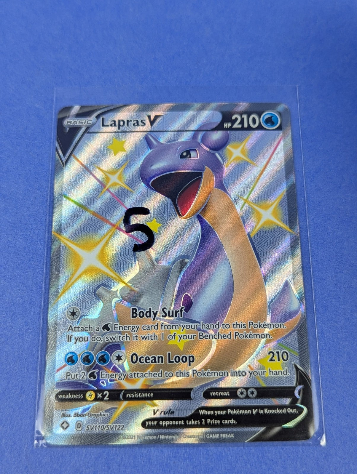 Lapras V - SV110/SV122 - Shiny Rare Shining Fates - Pokemon Card - NM